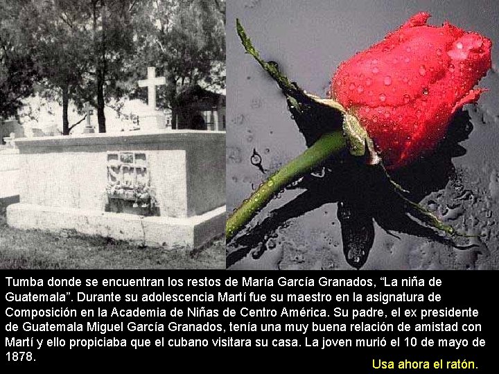 Tumba donde se encuentran los restos de María García Granados, “La niña de Guatemala”.