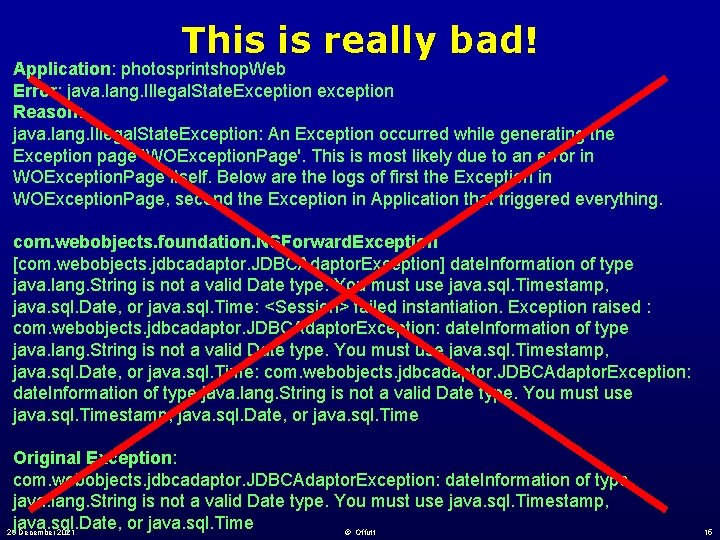 This is really bad! Application: photosprintshop. Web Error: java. lang. Illegal. State. Exception exception