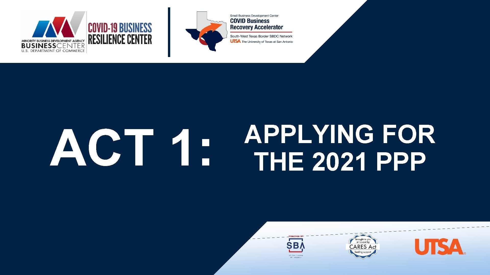 ACT 1: APPLYING FOR THE 2021 PPP 