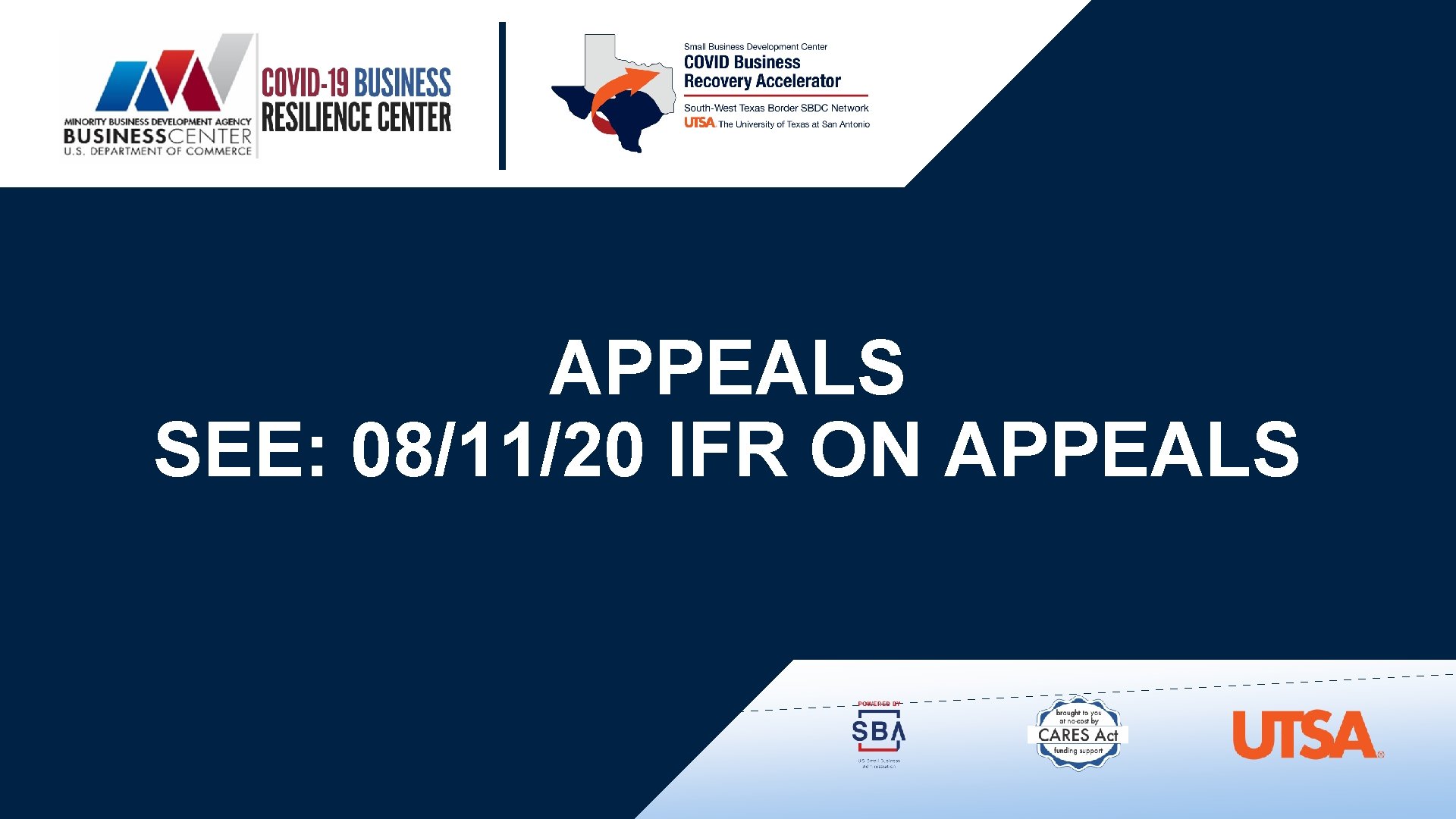 APPEALS SEE: 08/11/20 IFR ON APPEALS 