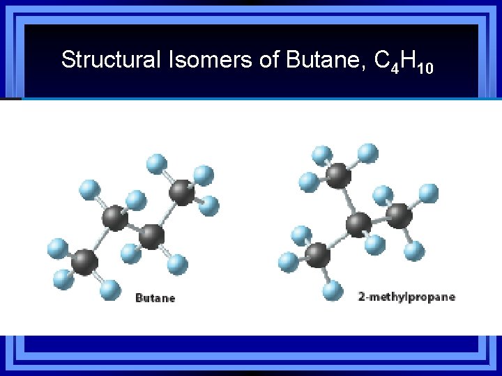 Structural Isomers of Butane, C 4 H 10 