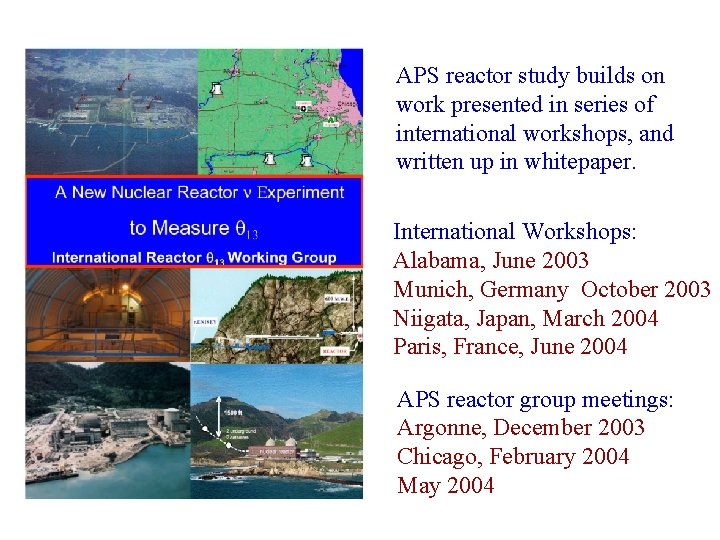 APS reactor study builds on work presented in series of international workshops, and written