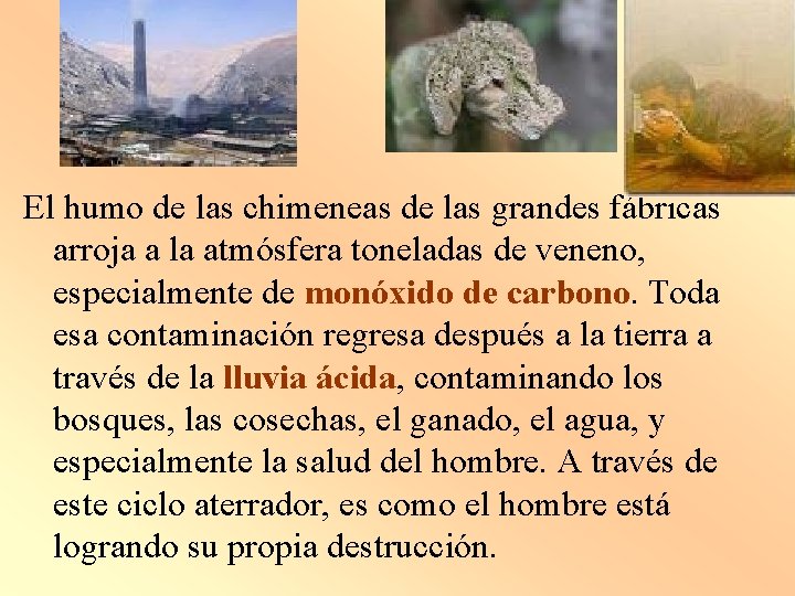 El humo de las chimeneas de las grandes fábricas arroja a la atmósfera toneladas