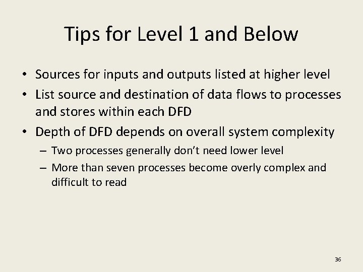 Tips for Level 1 and Below • Sources for inputs and outputs listed at