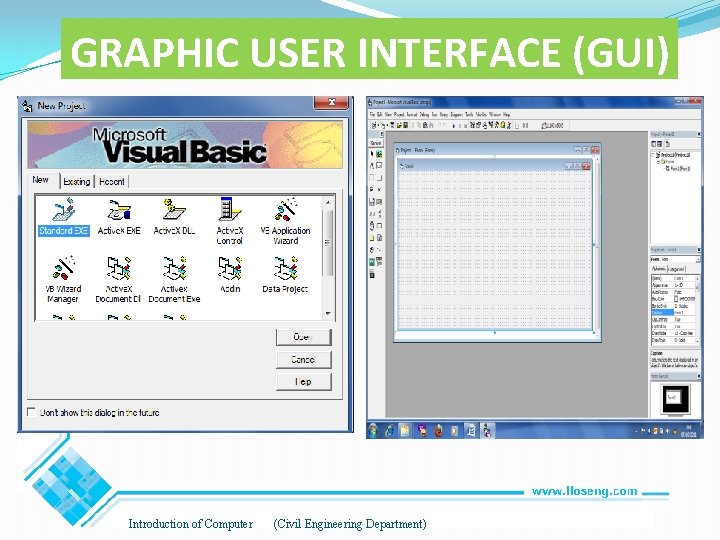 GRAPHIC USER INTERFACE (GUI) Introduction of Computer (Civil Engineering Department) GRAPHIC USER INTERFACE (GUI) Introduction of Computer (Civil Engineering Department)