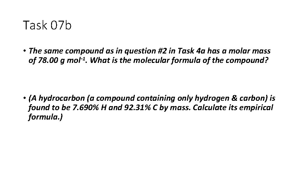 Task 07 b • The same compound as in question #2 in Task 4