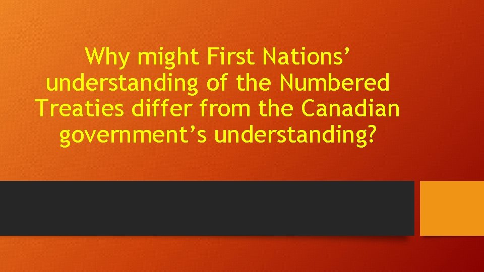 Why might First Nations’ understanding of the Numbered Treaties differ from the Canadian government’s