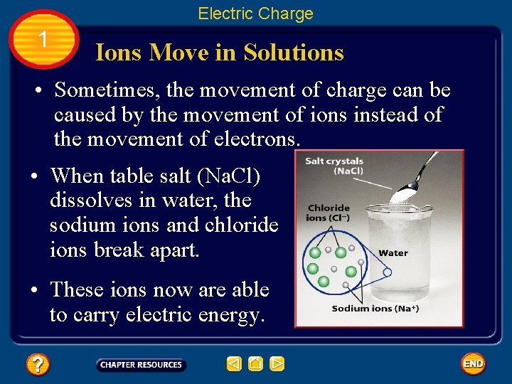 Electric Charge 1 Ions Move in Solutions • Sometimes, the movement of charge can