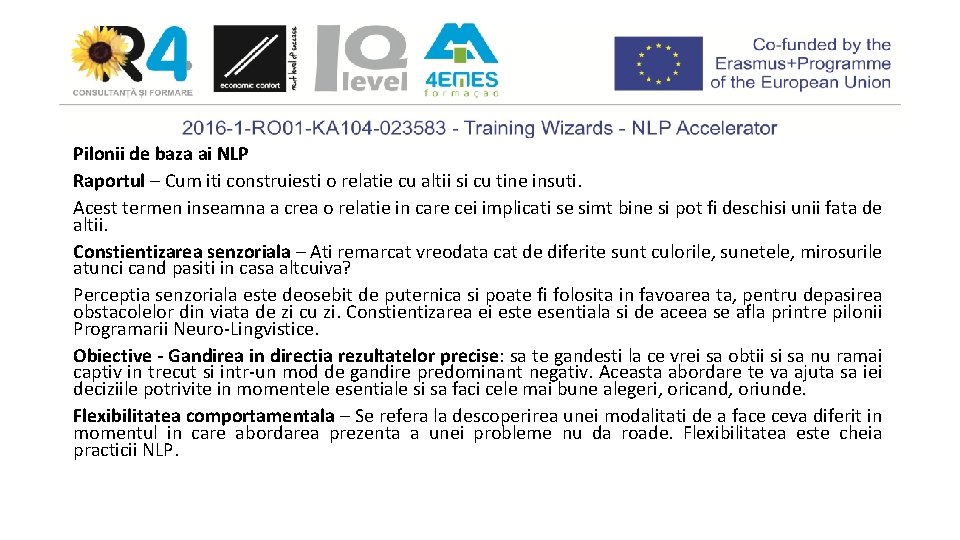 Pilonii de baza ai NLP Raportul – Cum iti construiesti o relatie cu altii