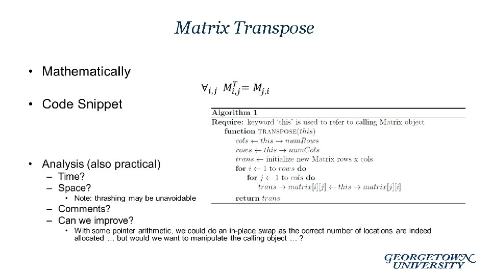 Matrix Transpose • 