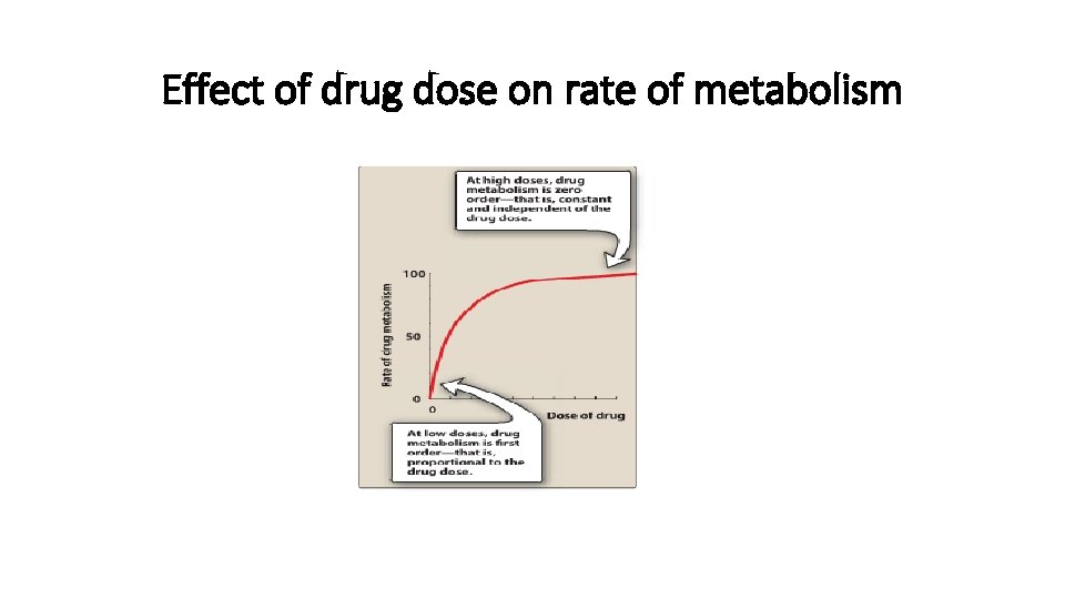 Effect of drug dose on rate of metabolism 