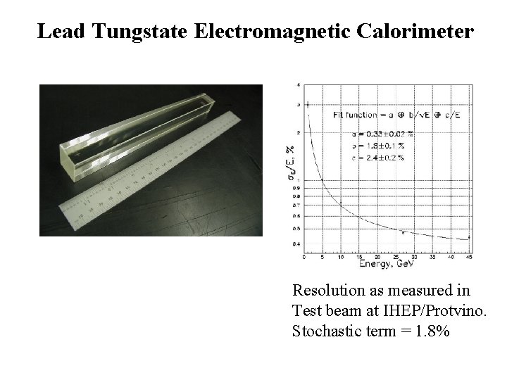 Lead Tungstate Electromagnetic Calorimeter Resolution as measured in Test beam at IHEP/Protvino. Stochastic term