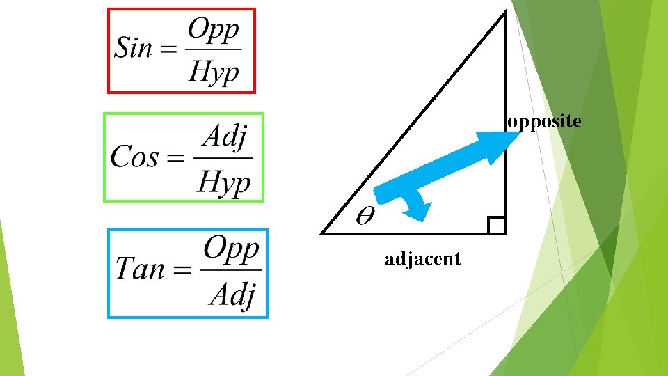 opposite adjacent 