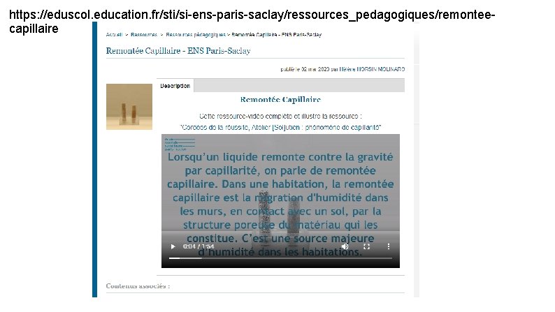 https: //eduscol. education. fr/sti/si-ens-paris-saclay/ressources_pedagogiques/remonteecapillaire 