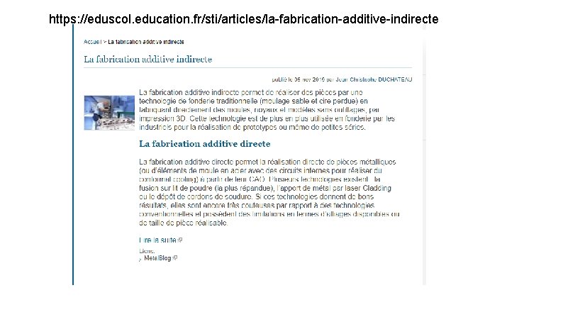 https: //eduscol. education. fr/sti/articles/la-fabrication-additive-indirecte 