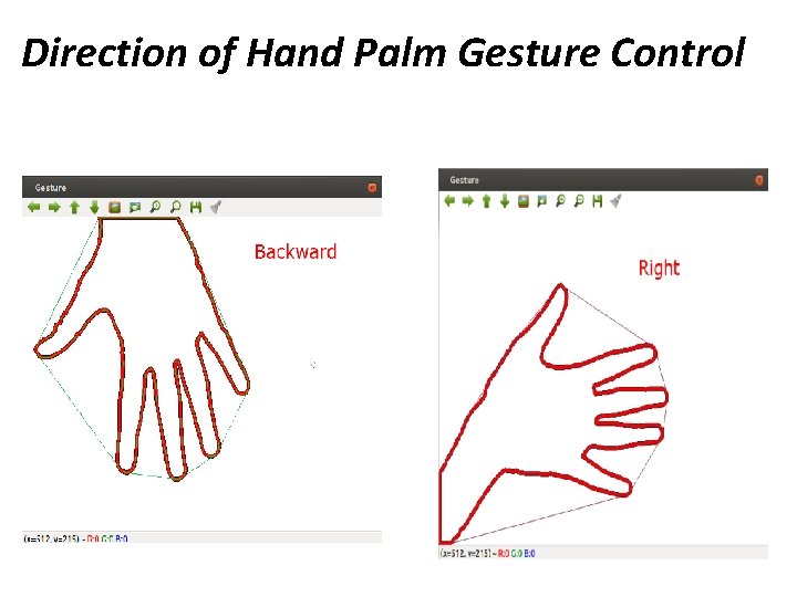 Direction of Hand Palm Gesture Control 