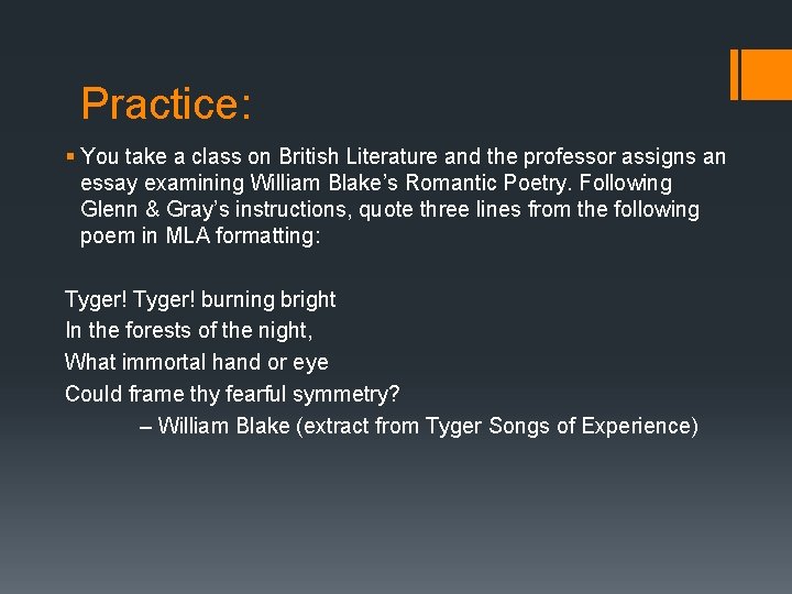 Practice: § You take a class on British Literature and the professor assigns an Practice: § You take a class on British Literature and the professor assigns an
