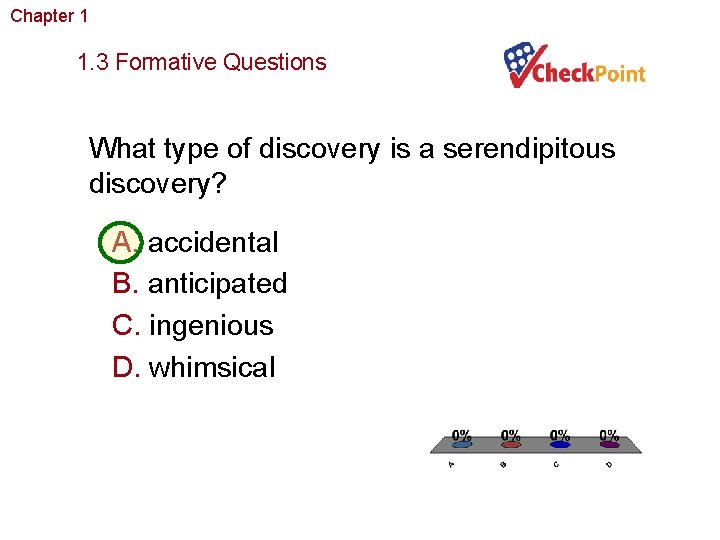 Chapter 1 The Study of Life 1. 3 Formative Questions What type of discovery
