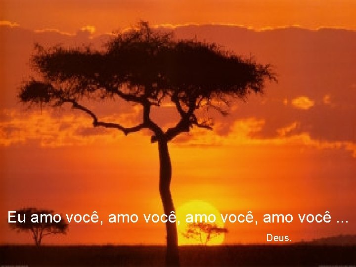 Eu amo você, amo você. . . Deus. 