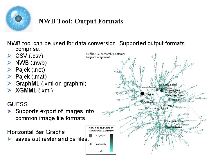 NWB Tool: Output Formats NWB tool can be used for data conversion. Supported output