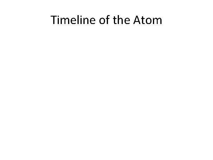 Timeline of the Atom 
