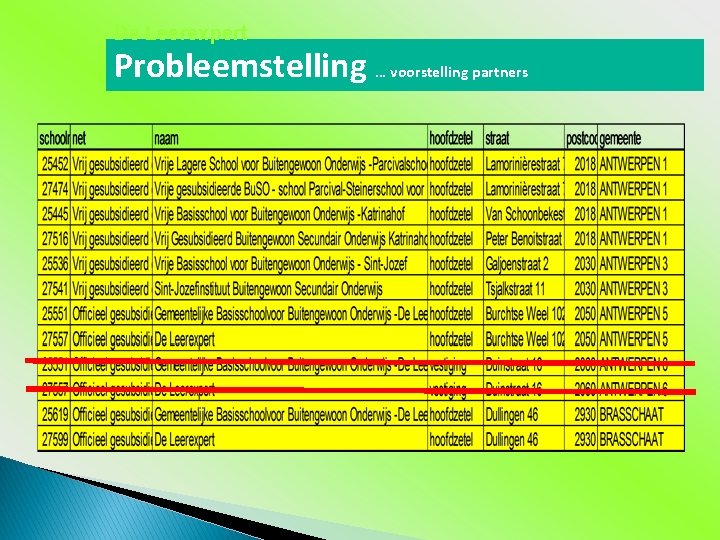 De Leerexpert Probleemstelling … voorstelling partners 