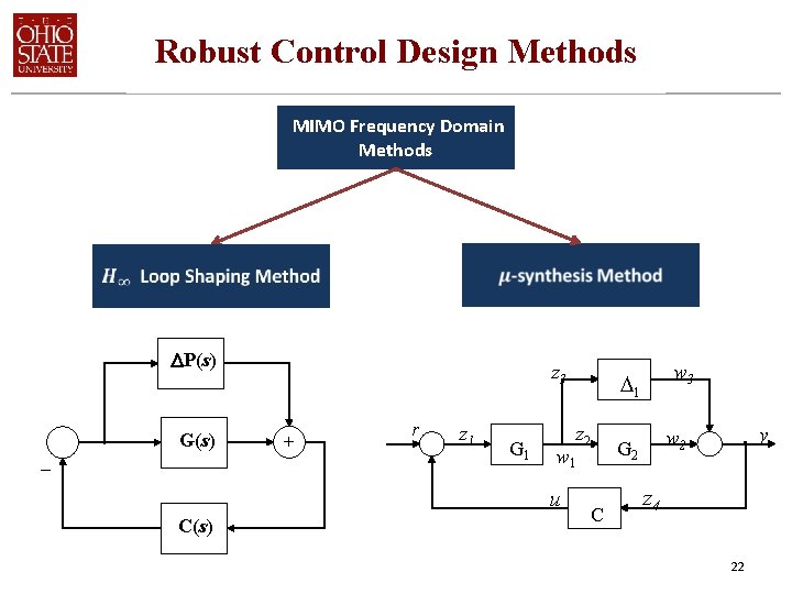 Robust Control Design Methods MIMO Frequency Domain Methods P(s) _ G(s) z 3 +