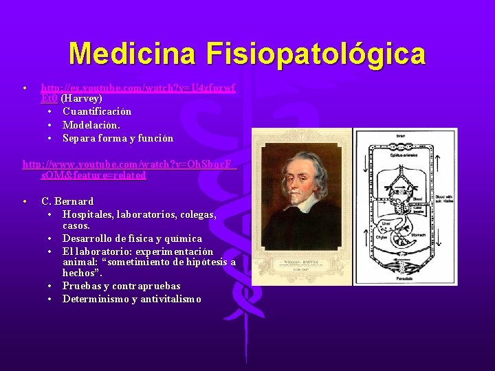 Medicina Fisiopatológica • http: //es. youtube. com/watch? v=U 4 zfpzwf Et 0 (Harvey) •