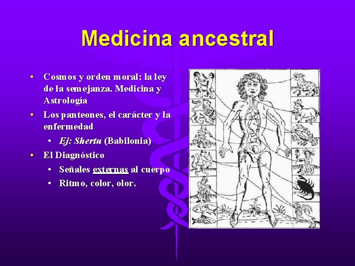 Medicina ancestral • Cosmos y orden moral: la ley de la semejanza. Medicina y