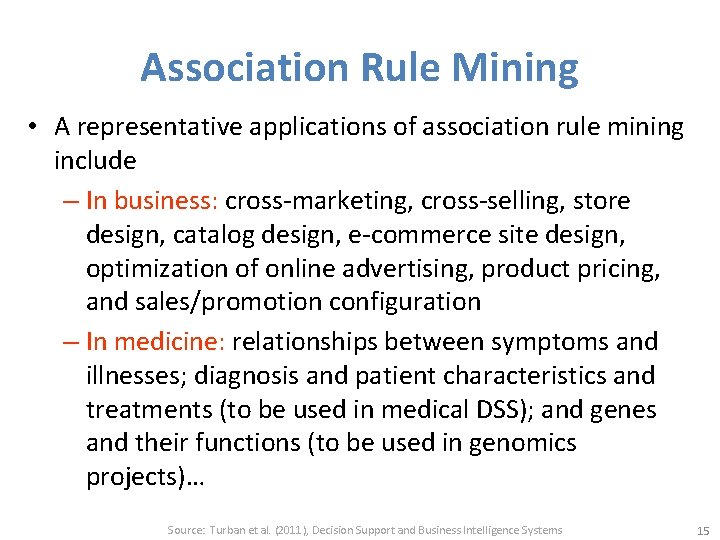 Association Rule Mining • A representative applications of association rule mining include – In Association Rule Mining • A representative applications of association rule mining include – In