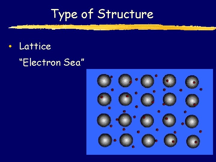 Type of Structure • Lattice “Electron Sea” 