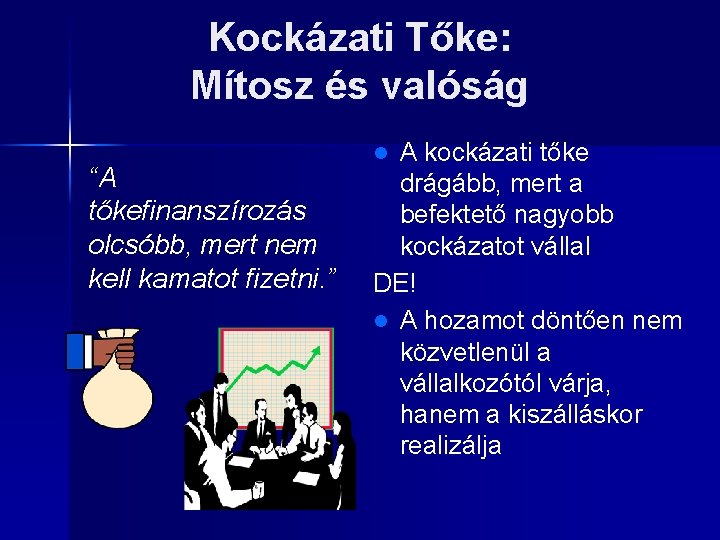 Kockázati Tőke: Mítosz és valóság “A tőkefinanszírozás olcsóbb, mert nem kell kamatot fizetni. ”