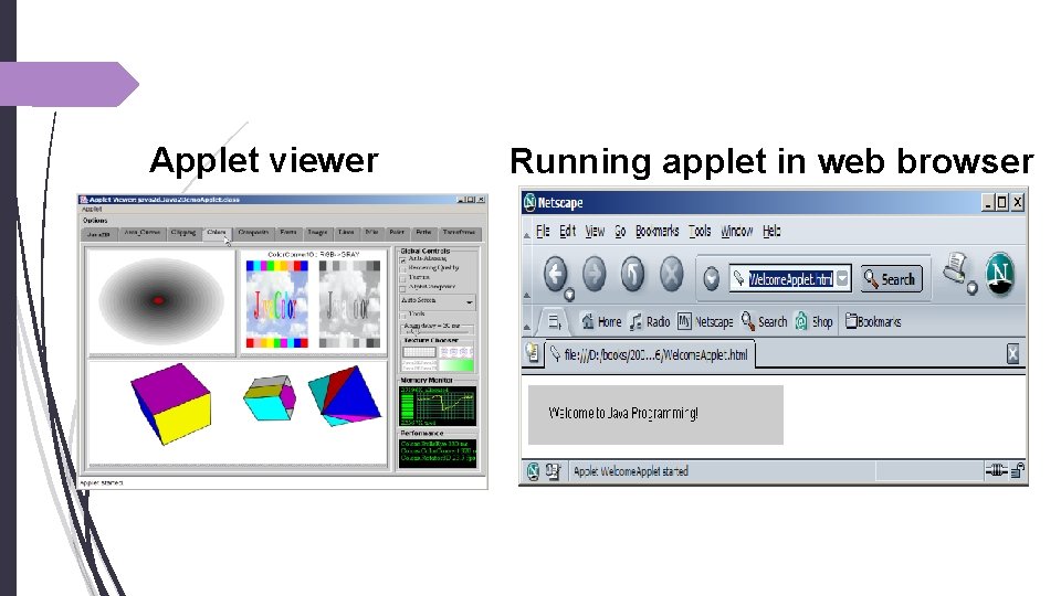 Applet viewer Running applet in web browser 