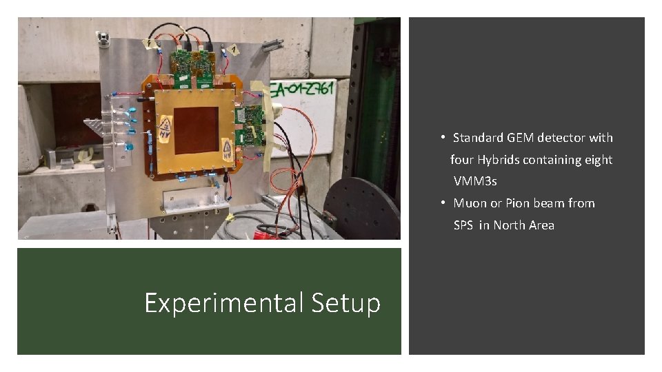  • Standard GEM detector with four Hybrids containing eight VMM 3 s •
