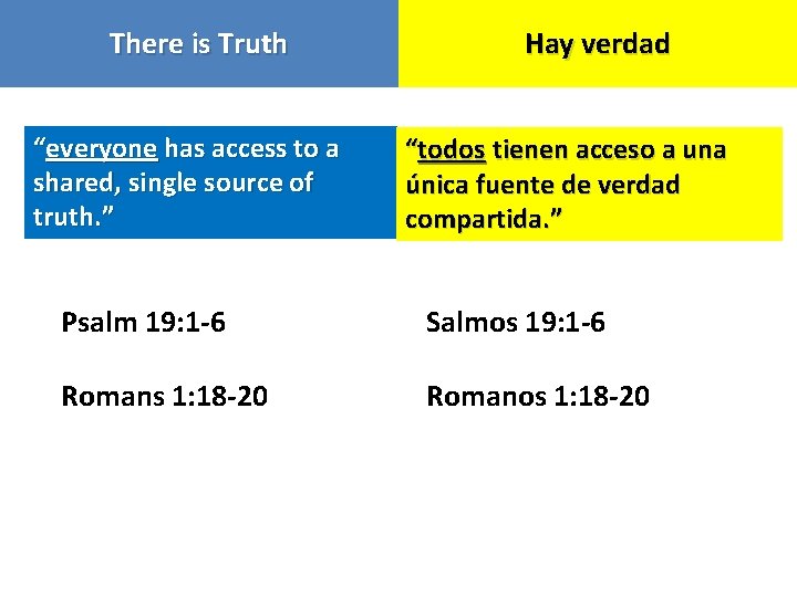 There is Truth “everyone has access to a shared, single source of truth. ”
