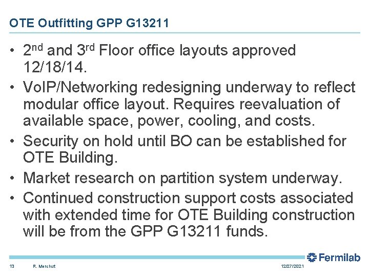 OTE Outfitting GPP G 13211 • 2 nd and 3 rd Floor office layouts