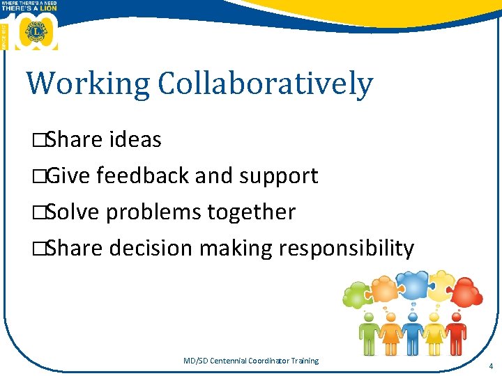Working Collaboratively �Share ideas �Give feedback and support �Solve problems together �Share decision making