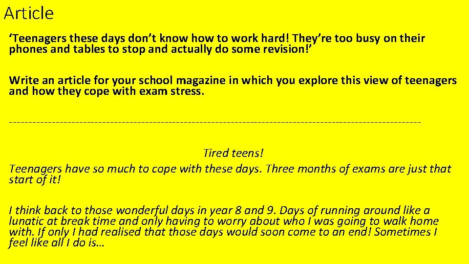 Article ‘Teenagers these days don’t know how to work hard! They’re too busy on