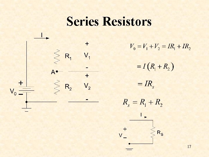 Series Resistors 17 