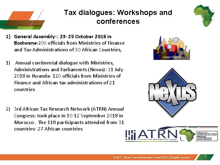 Tax dialogues: Workshops and conferences 1) General Assembly-; 23 - 25 October 2018 in