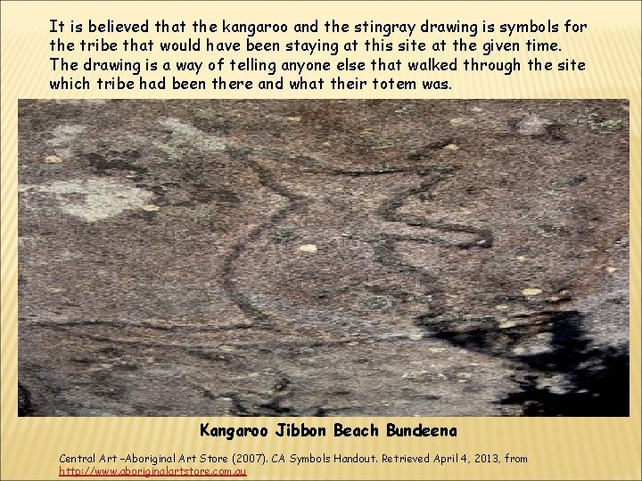 It is believed that the kangaroo and the stingray drawing is symbols for the