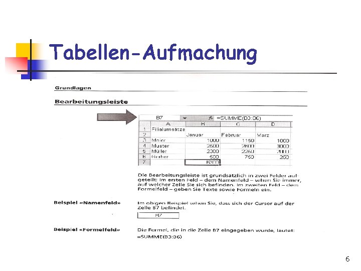 Tabellen-Aufmachung 6 