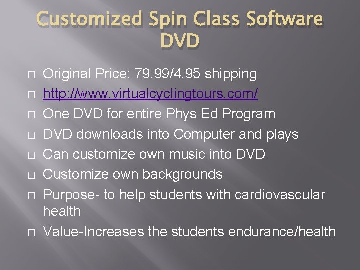 Customized Spin Class Software DVD � � � � Original Price: 79. 99/4. 95