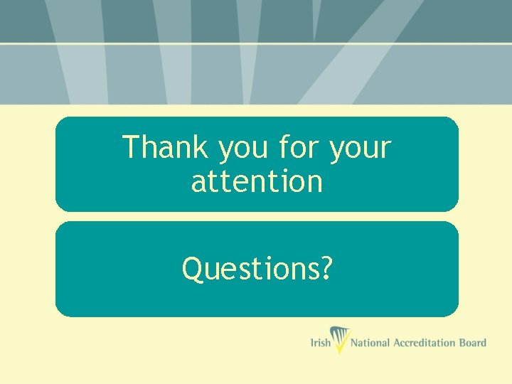 Thank you for your attention Questions? 