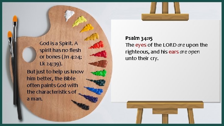 God is a Spirit. A spirit has no flesh or bones (Jn 4: 24;