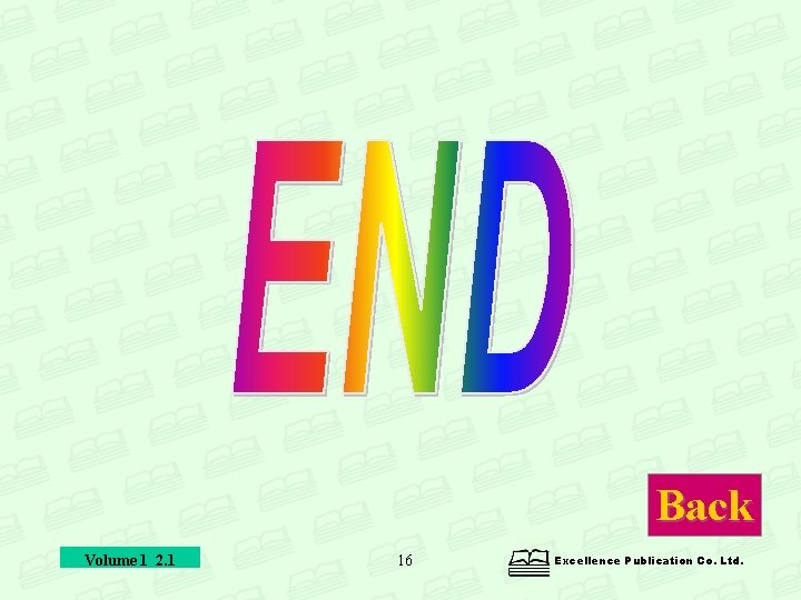Back Volume 1 2. 1 16 Excellence Publication Co. Ltd. 