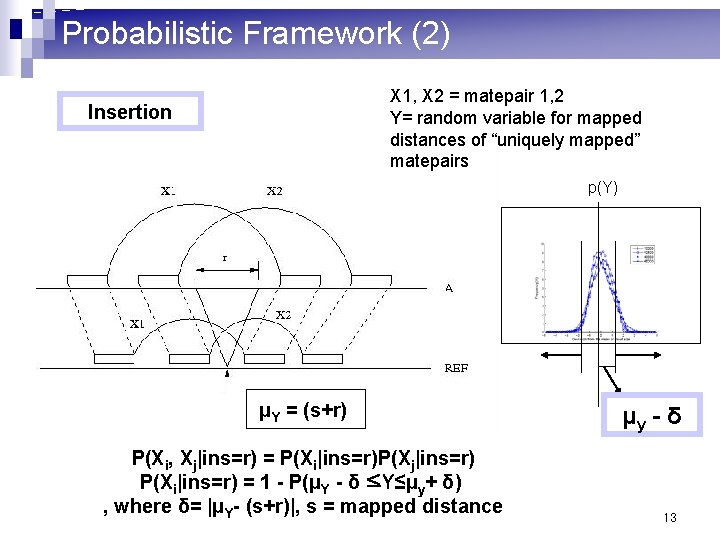 Probabilistic Framework (2) X 1, X 2 = matepair 1, 2 Y= random variable