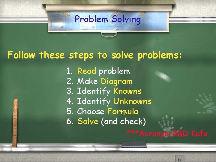 Problem Solving Follow these steps to solve problems: 1. 2. 3. 4. 5. 6.