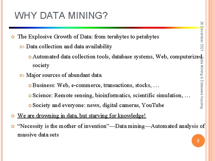 26 December 2021 Data Mining Dataware housing UNIT