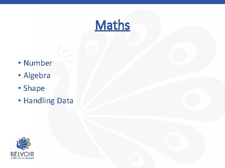 Maths • Number • Algebra • Shape • Handling Data 
